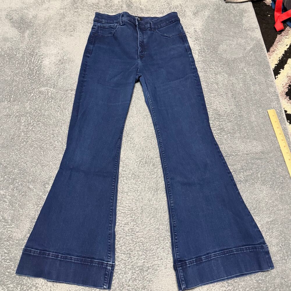 Express Jeans Womens 12R (32x31) Blue Bell Flare High Rise Stretch Denim